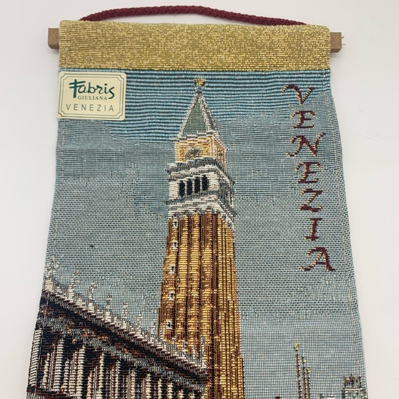 GIULIANA Fabris VENEZIA Vtg. Wall Hanging Tapestry Italian Capanile Bell Tower - Picture 5 of 10